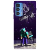 Husa compatibila cu Motorola Moto G22 model Ender dragon Minecraft, Silicon, TPU, Viceversa, Transparent, Carcasa