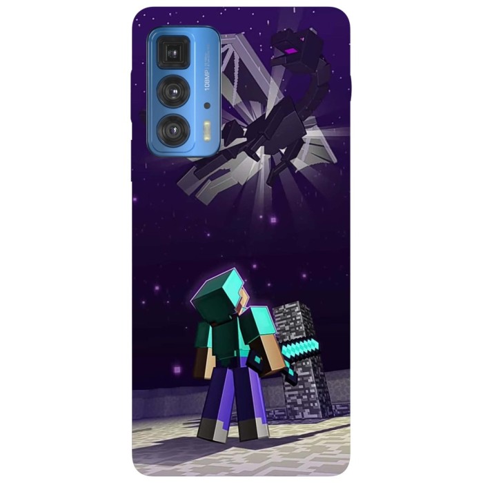 Husa compatibila cu Motorola Edge 20 model Ender dragon Minecraft, Silicon, TPU, Viceversa