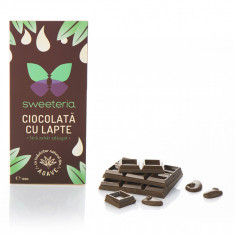 Ciocolata cu lapte cu indulcitor din agave, 100g, Sweeteria