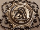 Argint MEDALION ICOANA HERUVIM MASIV opulent 1900 de colectie EXCEPTIONAL UNIC