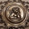 argint MEDALION ICOANA HERUVIM MASIV opulent 1900 de colectie EXCEPTIONAL UNIC
