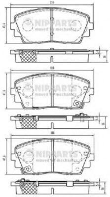 Set placute frana,frana disc KIA PICANTO (TA) (2011 - 2016) NIPPARTS N3600332