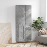 vidaXL Dulap &icirc;nalt, gri beton, 69,5x34x180, lemn compozit