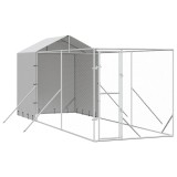 Cumpara ieftin Padoc de exterior cu acoperis argintiu 2x6x2,5m otel galvanizat