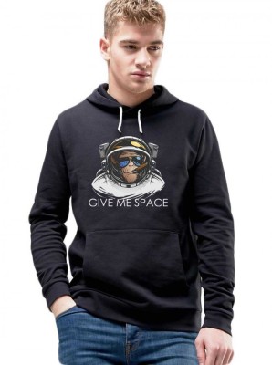 Hanorac Barbati Negru - Give me space - S foto