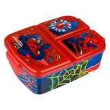 Caserolă cu 3 compartimente pentru copii, 790 ml, albastru-roșu cu model Spiderman, CMCLASS