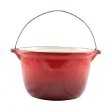 Ceaun Fonta Emailat Perfect Home, 3L, Rosu/Crem, Diametru 22cm, Tuci Fonta