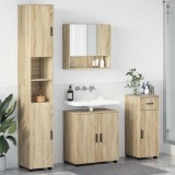 Cumpara ieftin Set de mobilier pentru baie 4 buc. Stejar Sonoma