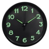 Ceas de perete decorativ, Negru, Luminescent, &Oslash;20cm, CMCLASS