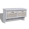 Gossi raft de perete, alb, 60 x 23,5 x 33 cm, lemn de paulownia