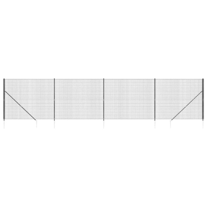 Gard plasa de sarma cu tarusi de fixare, antracit, 2,2x10 m
