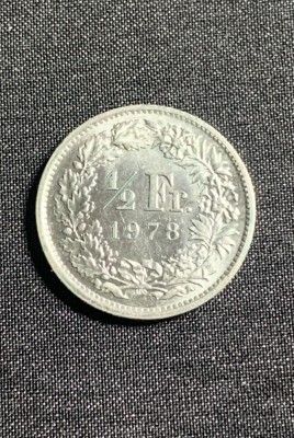 Moneda 1/2 franci 1978 Elvetia foto