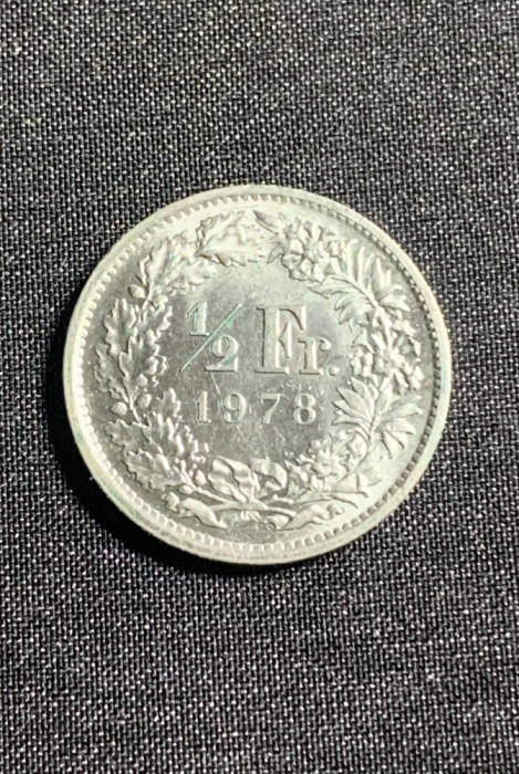 Moneda 1/2 franci 1978 Elvetia