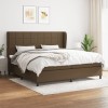 VidaXL Pat box spring cu saltea, maro &icirc;nchis, 200x200 cm, textil 3127992