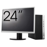 Pachet Calculator Second Hand HP EliteDesk 800 G3 Tower, Intel Core i3-6100 3.70GHz, 8GB DDR4, 256GB SSD, DVD-ROM + Monitor 24&amp;quot; NewTechnology Med