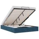 Cumpara ieftin Cadru pat otoman fara saltea Albastru inchis 140x190 cm catifea