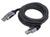 Cablu slim USB 3.0 RJ45 - Goobay, mufă USB A nichelat, 3m U/FTP