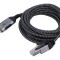 Cablu slim USB 3.0 RJ45 - Goobay, mufă USB A nichelat, 3m U/FTP
