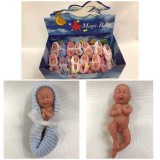 Nou nascut baietel somnoros bleu lumanare botez