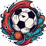 Sticker decorativ, Minge de Fotbal, 60 cm, 8884ST