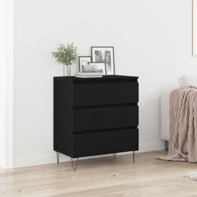 vidaXL Bufet cu sertar Stejar negru 60 x 35 x 70 cm Lemn compozit foto