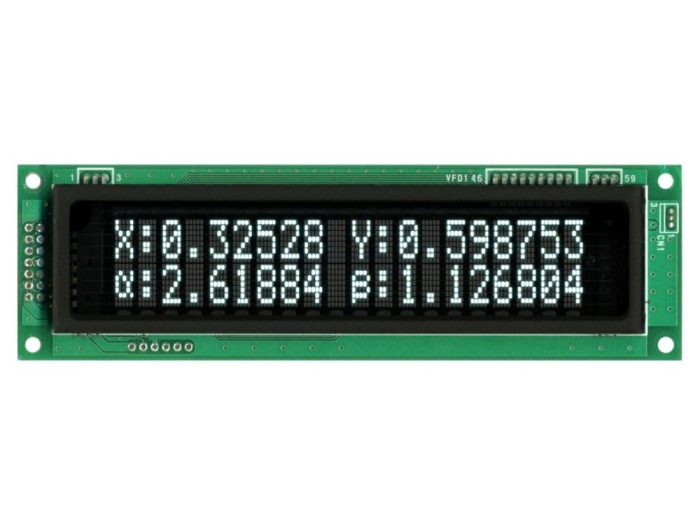Afișaj VFD alfanumeric 20x2 9.2mm