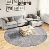 vidaXL Covor pufos &quot;PAMPLONA&quot; cu fire &icirc;nalte, albastru modern &Oslash; 240 cm
