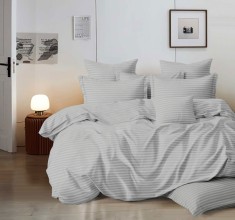 Lenjerie de pat damasc HORECA (GROS) &ndash; GRI DESCHIS - cu husa o persoana