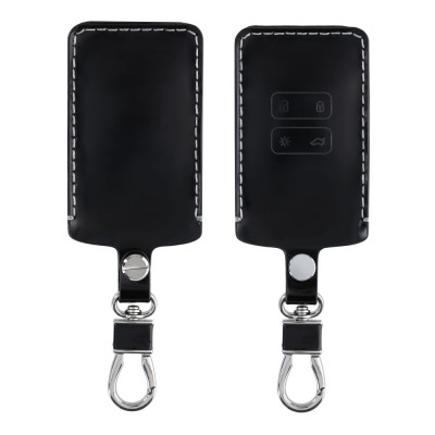Husa Cheie Auto pentru Renault / Dacia - 4 Butoane - Keyless Go, kwmobile, Piele ecologica, Negru, 44135.91 foto
