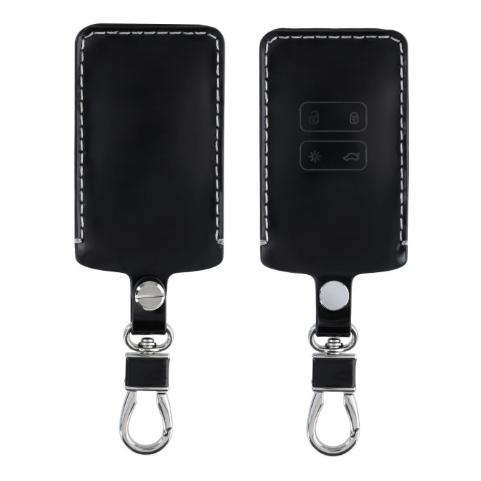 Husa Cheie Auto pentru Renault / Dacia - 4 Butoane - Keyless Go, kwmobile, Piele ecologica, Negru, 44135.91