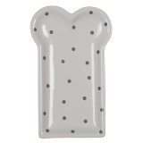Cumpara ieftin Farfurie ceramica alba gri Buline 10x17x2 cm