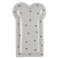 Farfurie ceramica alba gri Buline 10x17x2 cm