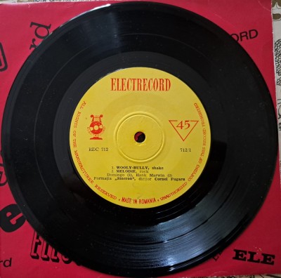 Disc Vinil -Formația Sincron- Dirijor : Cornel Fugaru (7&amp;quot;, Mono)-Electrecord -EDC 712 foto