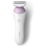 Lady Shaver Seria 6000 BRL136/00, Wet&amp;amp;Dry, 10 ore incarcare, 40 min utilizare, Alb/Mov, Philips