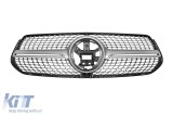 Grila diamantata crom/gray potrivita pentru Mercedes GLE W167, GLE Coupe C167 dupa 2019 cu deschidere pentru camera, pentru modelul echipat cu bara de