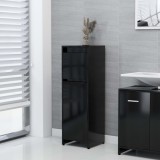 Dulap de baie, negru, 30x30x95 cm, lemn prelucrat