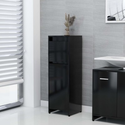 vidaXL Dulap de baie, negru, 30x30x95 cm, lemn prelucrat 802661 foto