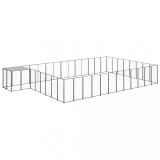 VidaXL Padoc pentru c&acirc;ini, negru, 30,25 m&sup2;, oțel