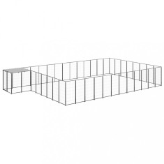 vidaXL Padoc pentru c&acirc;ini, negru, 30,25 m&sup2;, oțel