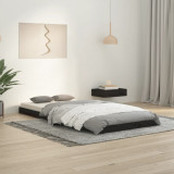VidaXL Cadru de pat, negru, 90x200 cm, lemn masiv de pin