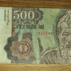 Romania - bancnota de colectie - 500 lei 1991 - circulata - Constantin Brancusi