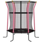 HOMCOM Trambulină Elastică pentru Copii 3-10 Ani cu Intrare cu Fermoar și Bare Căptușite, &Oslash;163,5x190 cm, Roz | Aosom Romania