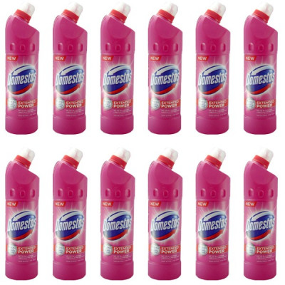 12 x Domestos Pink Power, dezinfectant universal WC, 12 x 750ml foto