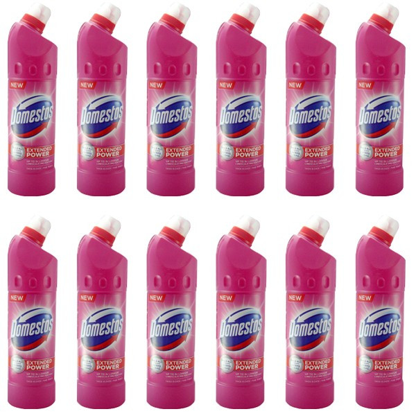 12 x Domestos Pink Power, dezinfectant universal WC, 12 x 750ml