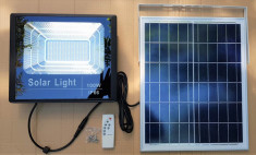 Proiector LED 100W Panou solar, telecomanda, senzor lumina 196 LED foto