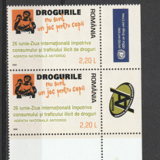 Droguri 2 timbre cu TAPS ,nr lista 1728, Romania .