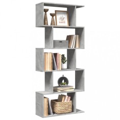 vidaXL Bibliotecă/separator 5 niveluri gri beton 70x24x161 cm lemn