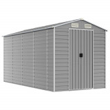 Cumpara ieftin Sopron de gradina gri deschis 191x385x198 cm, otel galvanizat