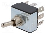 Comutator maneta 10A 250Vac ON-OFF-ON papuc 6.3mm