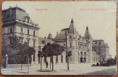 Temesvar (Timisoara), Jozsefvarosi palyaudvar (Gara Iosefini)// CP foto